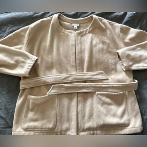 Women’s Lis Claiborne open front tie wool cardigan / jacket Size XXL Cream